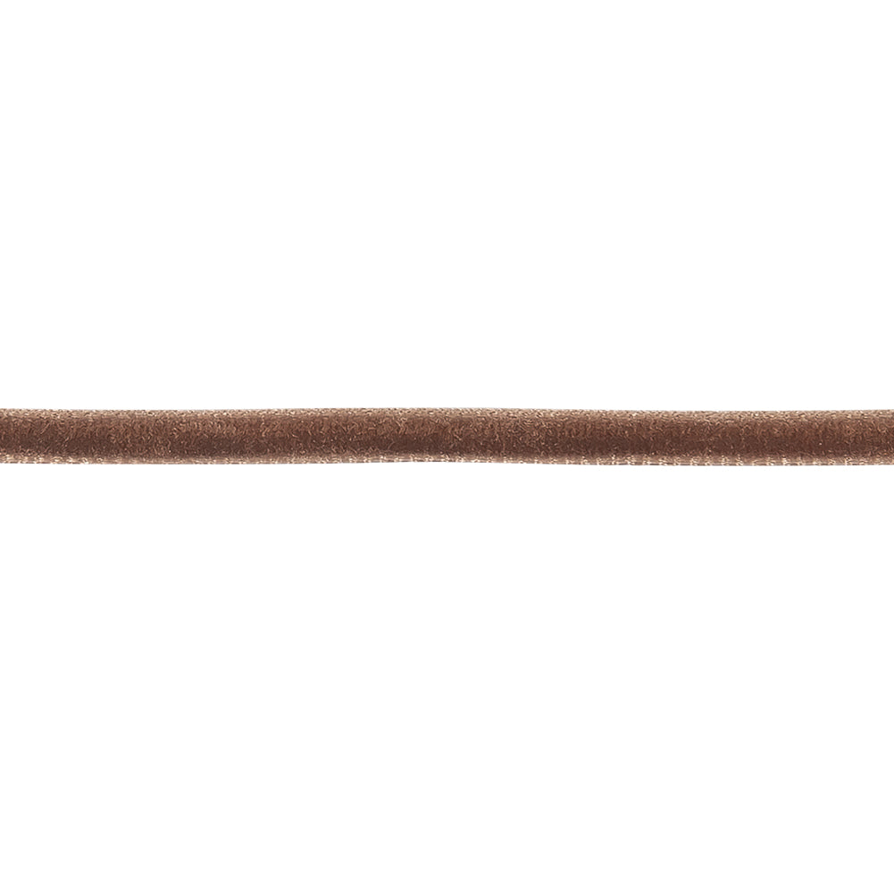 Teddy Bear Brown Single Face Velvet Ribbon - 0.125" Detail