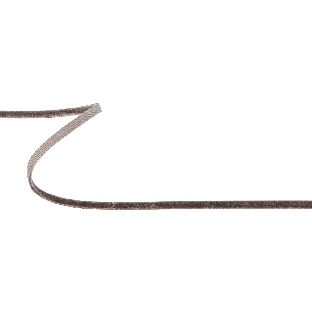 Iron Gray Single Face Velvet Ribbon - 0.125"