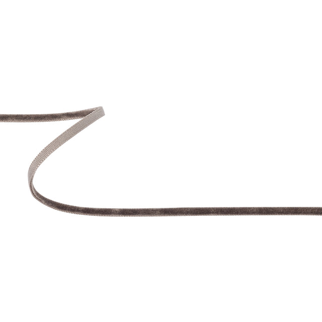 Iron Gray Single Face Velvet Ribbon - 0.125"