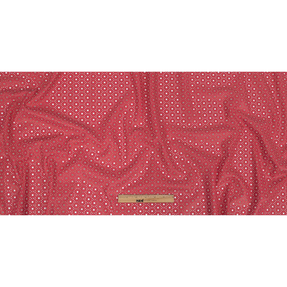 Lasercut Stretch Faux Leather - Fuchsia Geometric Full