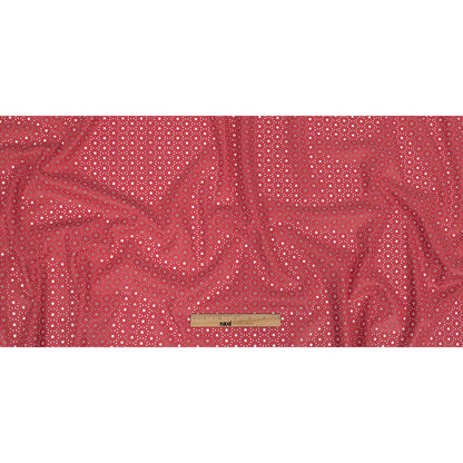 Lasercut Stretch Faux Leather - Fuchsia Geometric Full