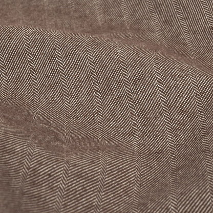Chestnut Herringbone Stretch Blended Cotton Suiting Full