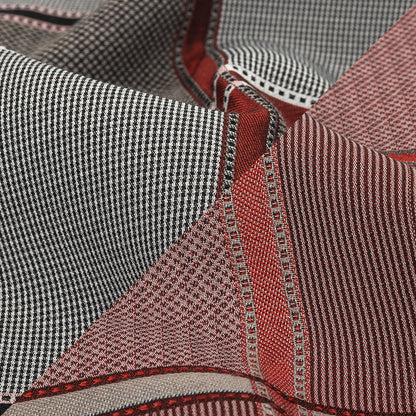 French Peat and Space Cherry Plaid Double Faced Jacquard Suiting Detail
