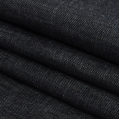 Medium Weight Midnight Navy Cotton Denim Twill Folded