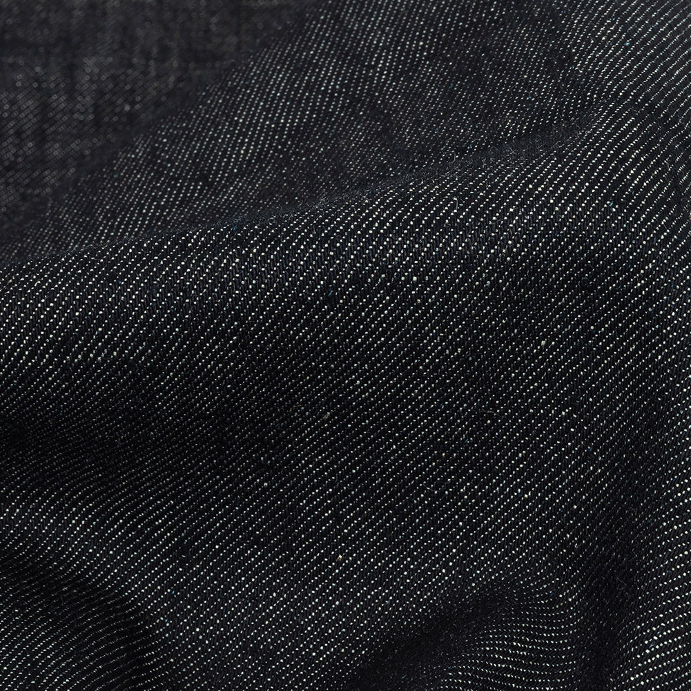 Medium Weight Midnight Navy Cotton Denim Twill Detail
