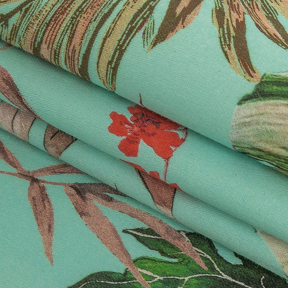 Mood Exclusive Tropical Tumbling Stretch Cotton Sateen Folded