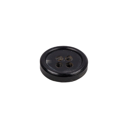 Black Horn Blazer Button - 24L/15mm Folded