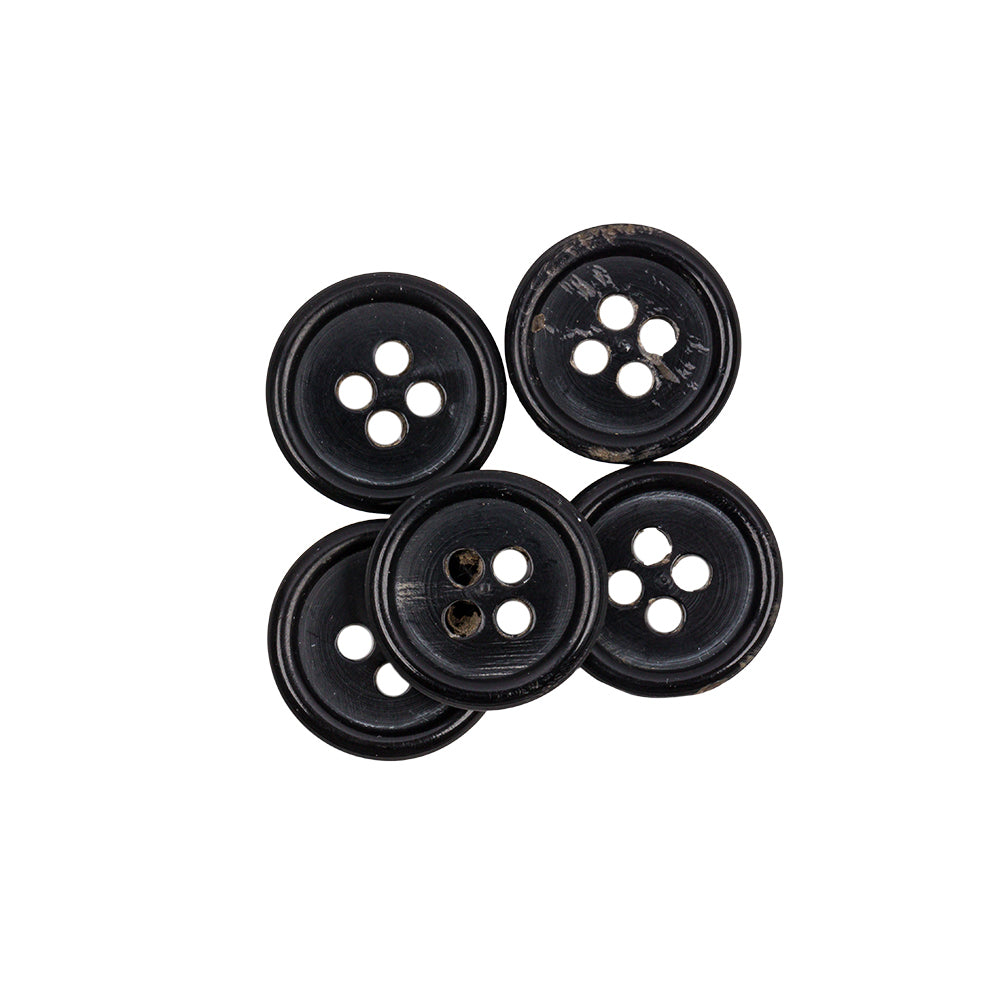 Black Horn Blazer Button - 24L/15mm Full