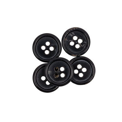 Black Horn Blazer Button - 24L/15mm Full