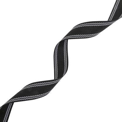 Caviar Webbing with Stitched Double Borders in White - 1"