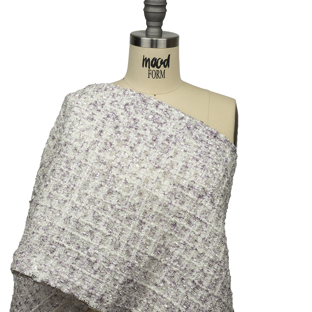 Newcastle White Sand and Lavender Frost Viscose and Acrylic Chenille Tweed Detail
