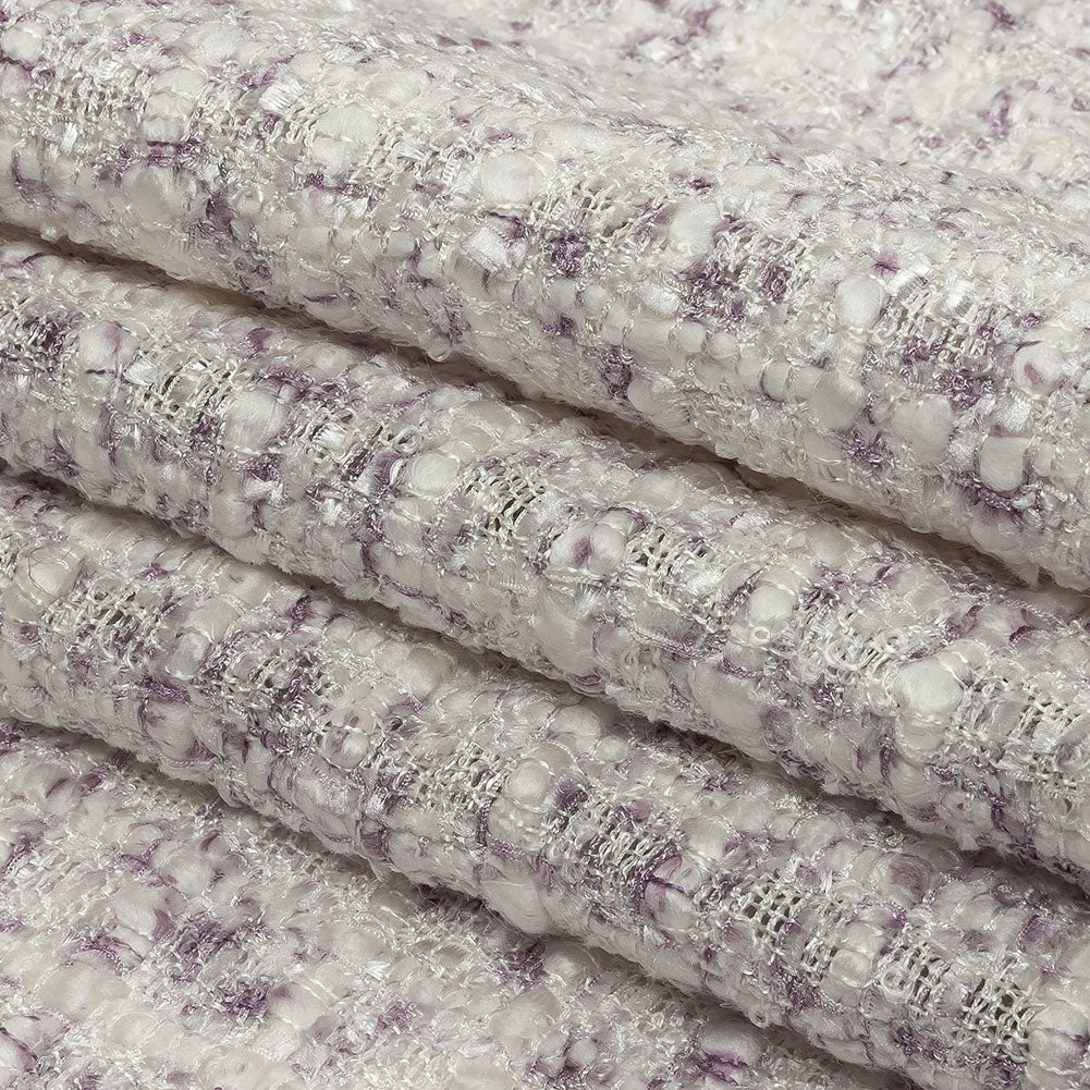 Newcastle White Sand and Lavender Frost Viscose and Acrylic Chenille Tweed Full
