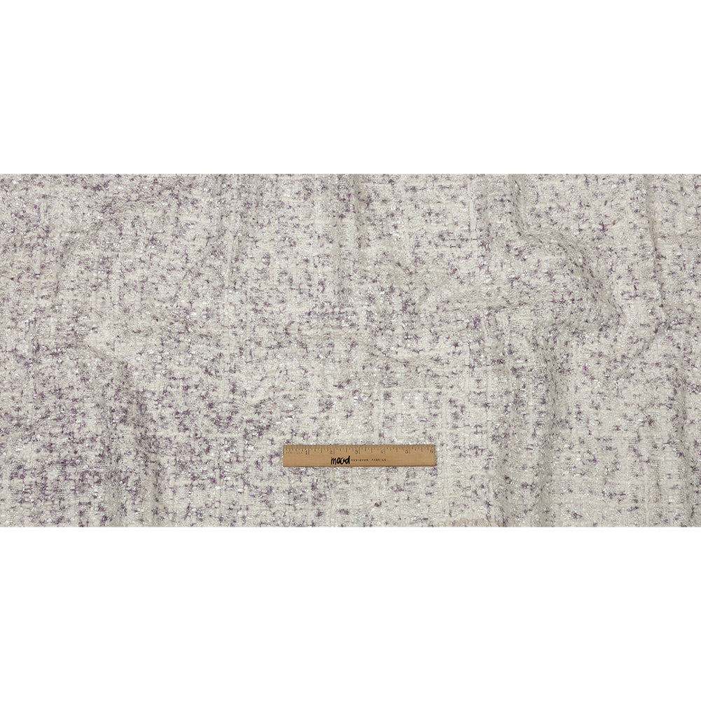 Newcastle White Sand and Lavender Frost Viscose and Acrylic Chenille Tweed Drape