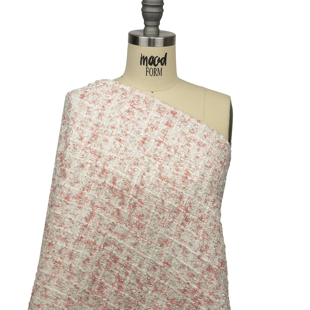 Newcastle Pink and Silver Coin Viscose and Acrylic Chenille Tweed Detail