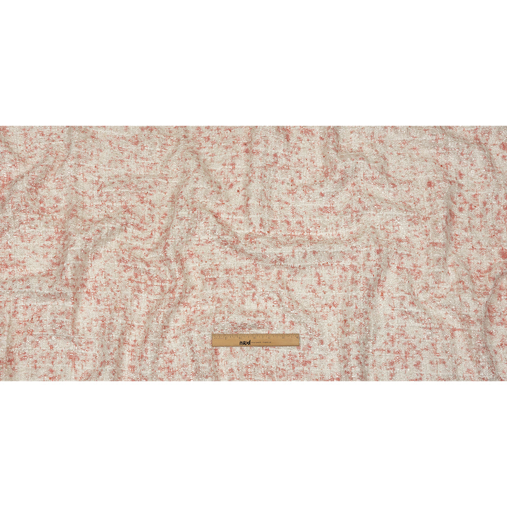 Newcastle Pink and Silver Coin Viscose and Acrylic Chenille Tweed Drape