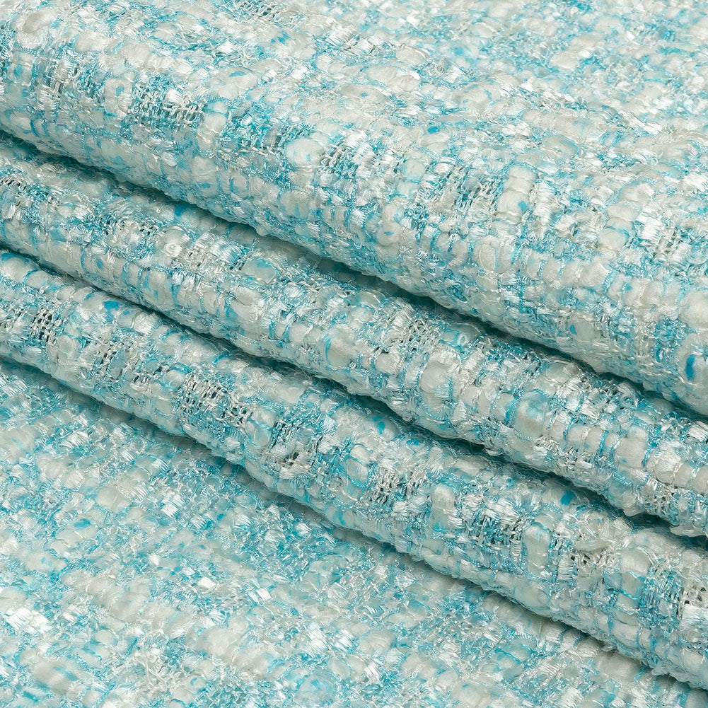 Newcastle Dawn Blue and White Viscose and Acrylic Chenille Tweed Full