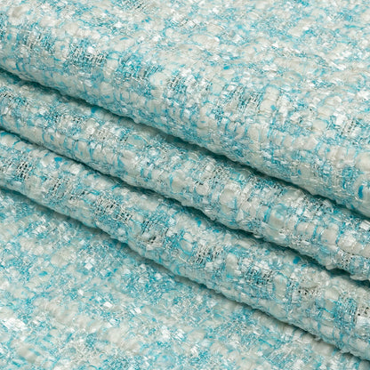 Newcastle Dawn Blue and White Viscose and Acrylic Chenille Tweed Full
