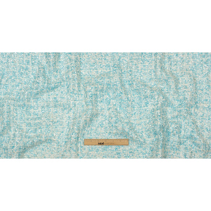 Newcastle Dawn Blue and White Viscose and Acrylic Chenille Tweed Drape