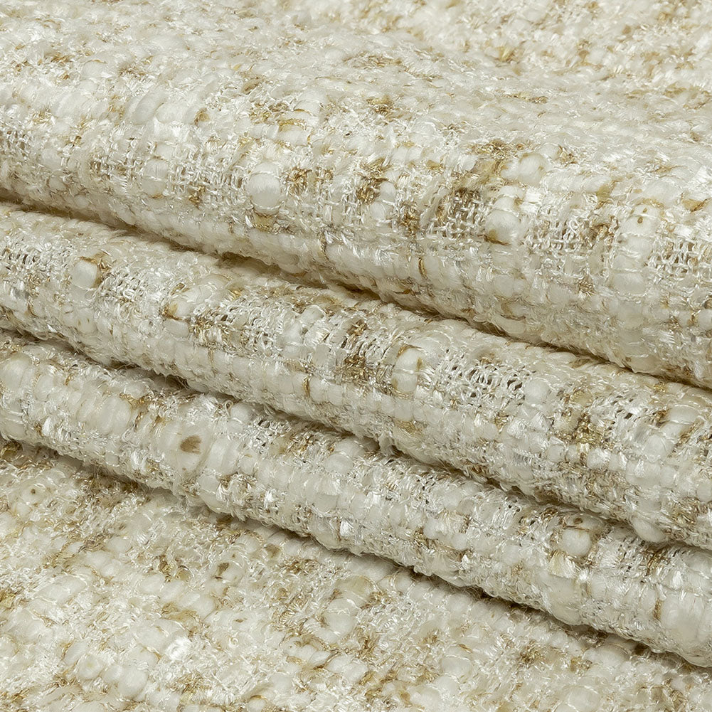 Newcastle Beige and White Viscose and Acrylic Chenille Tweed Full