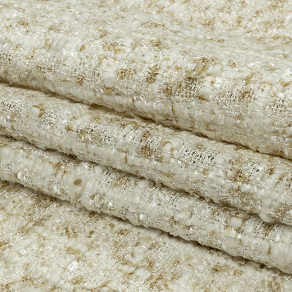 Newcastle Beige and White Viscose and Acrylic Chenille Tweed Full