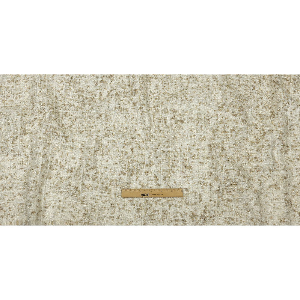 Newcastle Beige and White Viscose and Acrylic Chenille Tweed Drape
