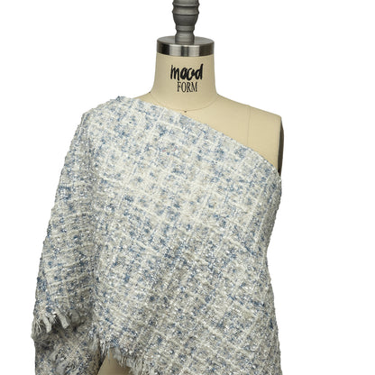 Newcastle Blue and Frost Mint Viscose and Acrylic Chenille Tweed Detail