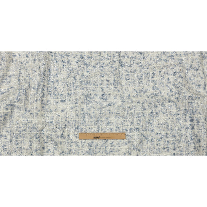 Newcastle Blue and Frost Mint Viscose and Acrylic Chenille Tweed Drape
