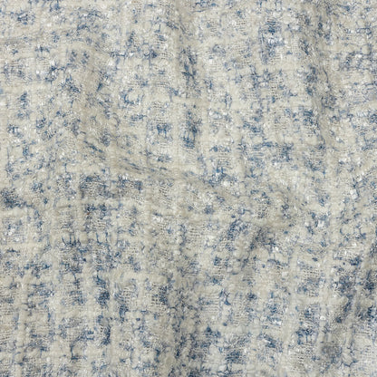 Newcastle Blue and Frost Mint Viscose and Acrylic Chenille Tweed