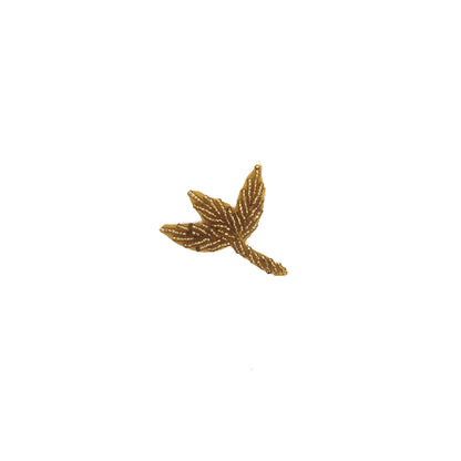 Gold Coast Beaded Leaf Applique - 2" x 2.25"