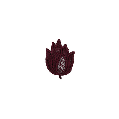 Windsor Wine Floral Lace Rayon Applique - 2.625" x 1.5"