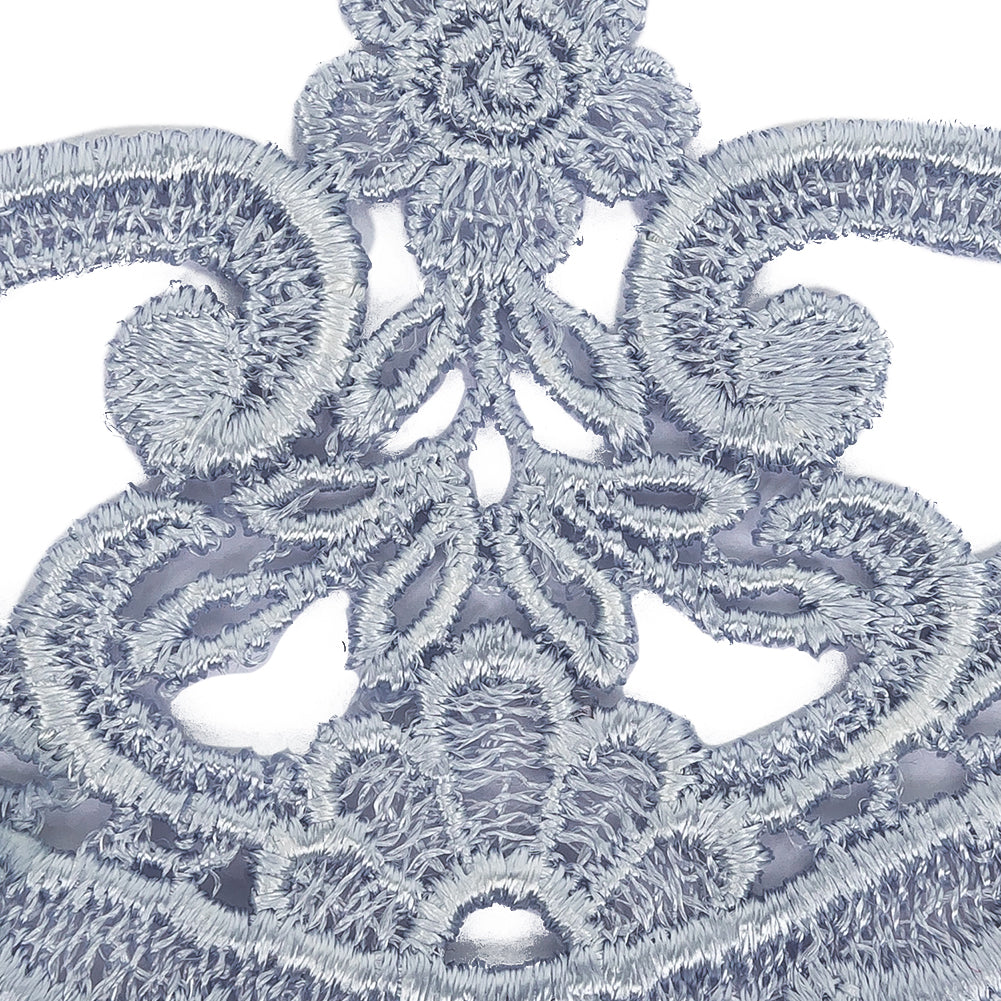 Periwinkle Blue Floral Rayon Blend Applique - 2.875" x 3" Detail