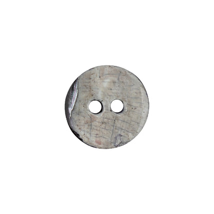 Italian Antique Silver Iridescent 2-Hole Tire Rim Shell Button - 24L/15mm Detail