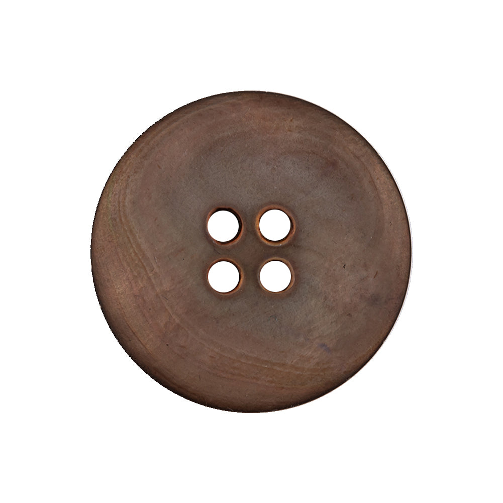 Italian Shitake and Orange Iridescent 4-Hole Narrow Rim Shell Button - 40L/25.5mm Detail