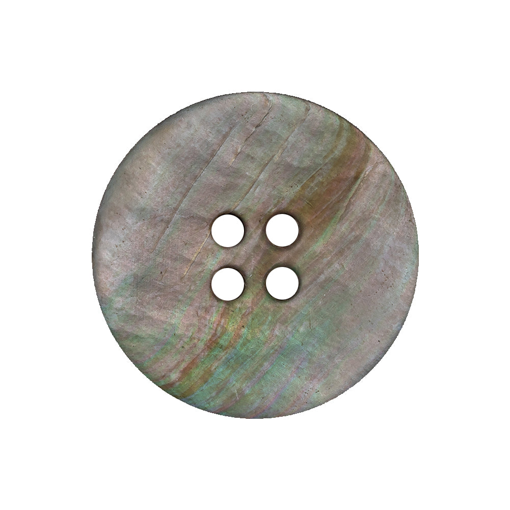 Gray, Purple and Sunburst Iridescent 4-Hole Smooth Top Shell Button - 40L/25.5mm Detail