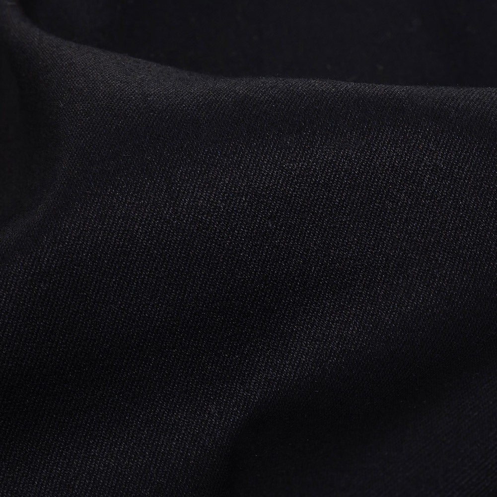 Medium Weight Midnight Navy Heavy Stretch Cotton Twill Detail
