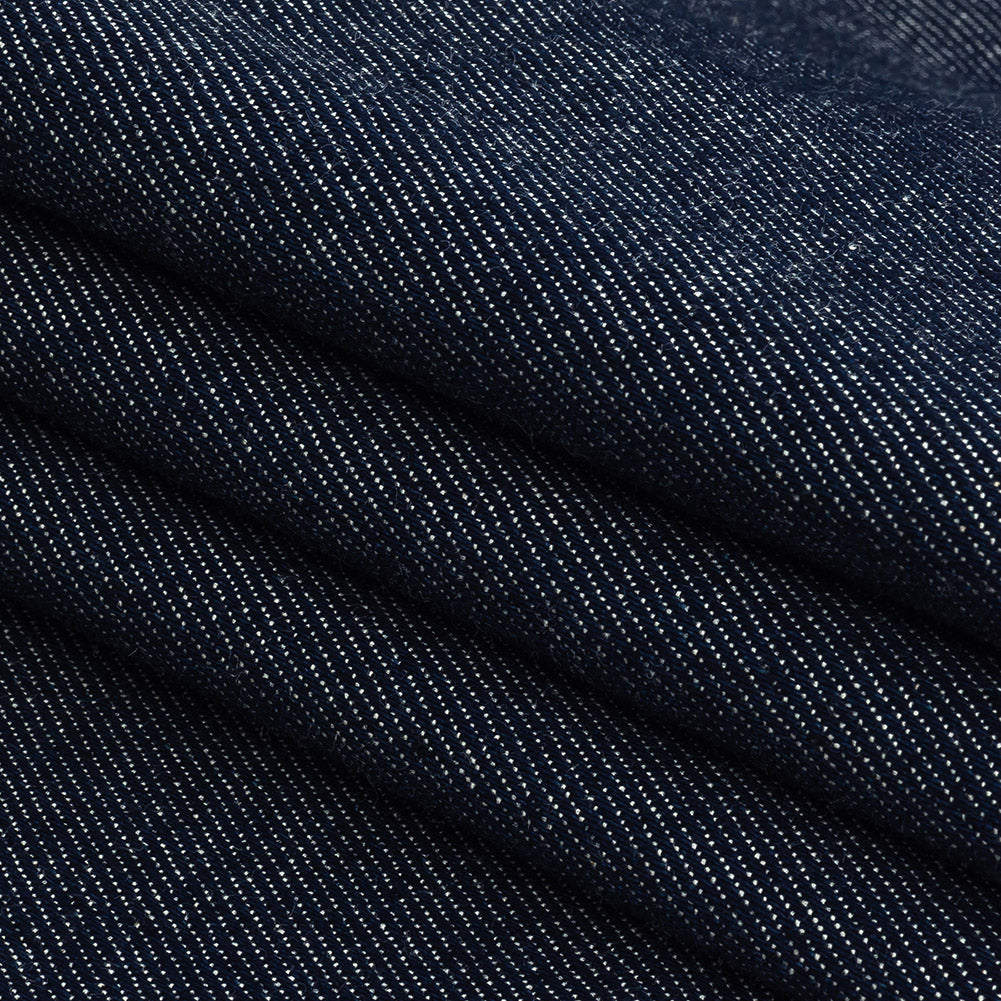 Navy Cotton Denim Twill Folded