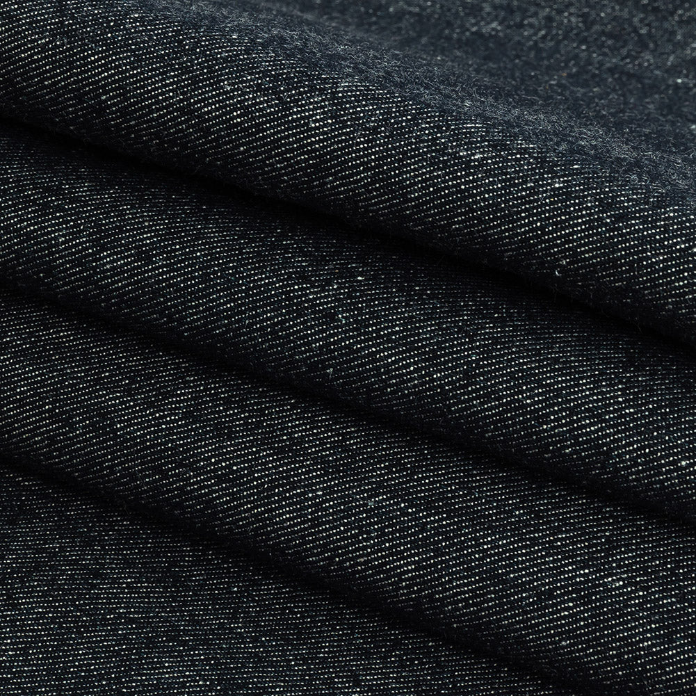 Heavyweight Bright Navy Cotton Denim Twill with Give Folded