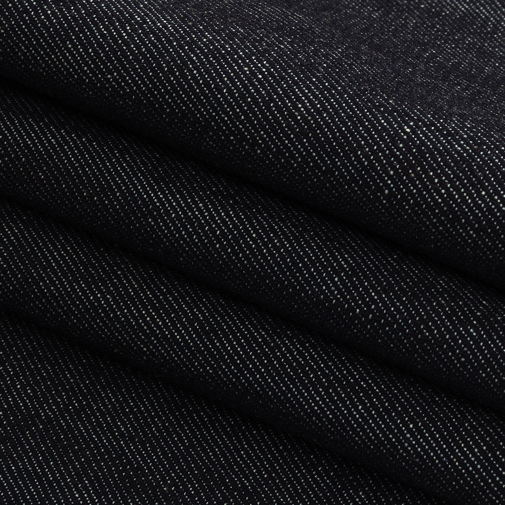Lightweight Indigo Stretch Cotton Denim Twill Folded