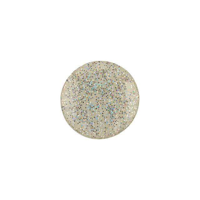 Silver Rainbow Glitter Translucent Shank Back Button - 24L/15mm