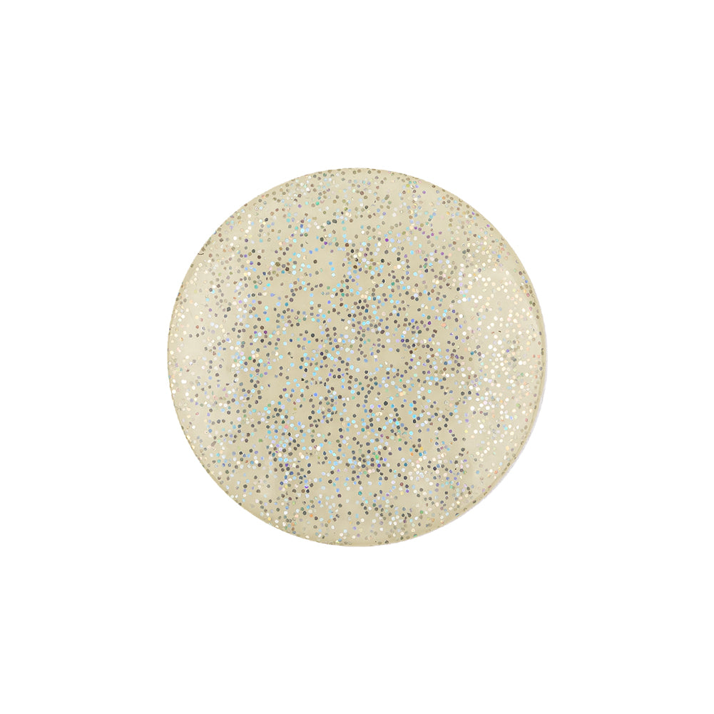 Silver Rainbow Glitter Translucent Shank Back Button - 36L/23mm