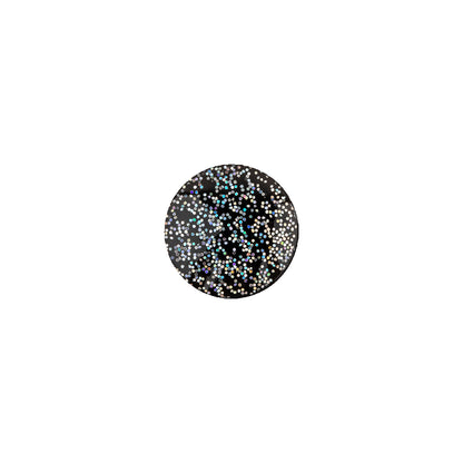 Black Rainbow Glitter Translucent Shank Back Button - 18L/11.5mm