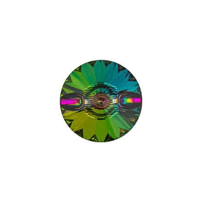 Vintage Swarovski Vitrail Medium and Silver Unfoiled Self Back Button - 25L/16mm