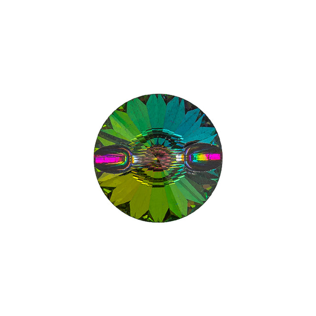 Vintage Swarovski Vitrail Medium and Silver Unfoiled Self Back Button - 25L/16mm