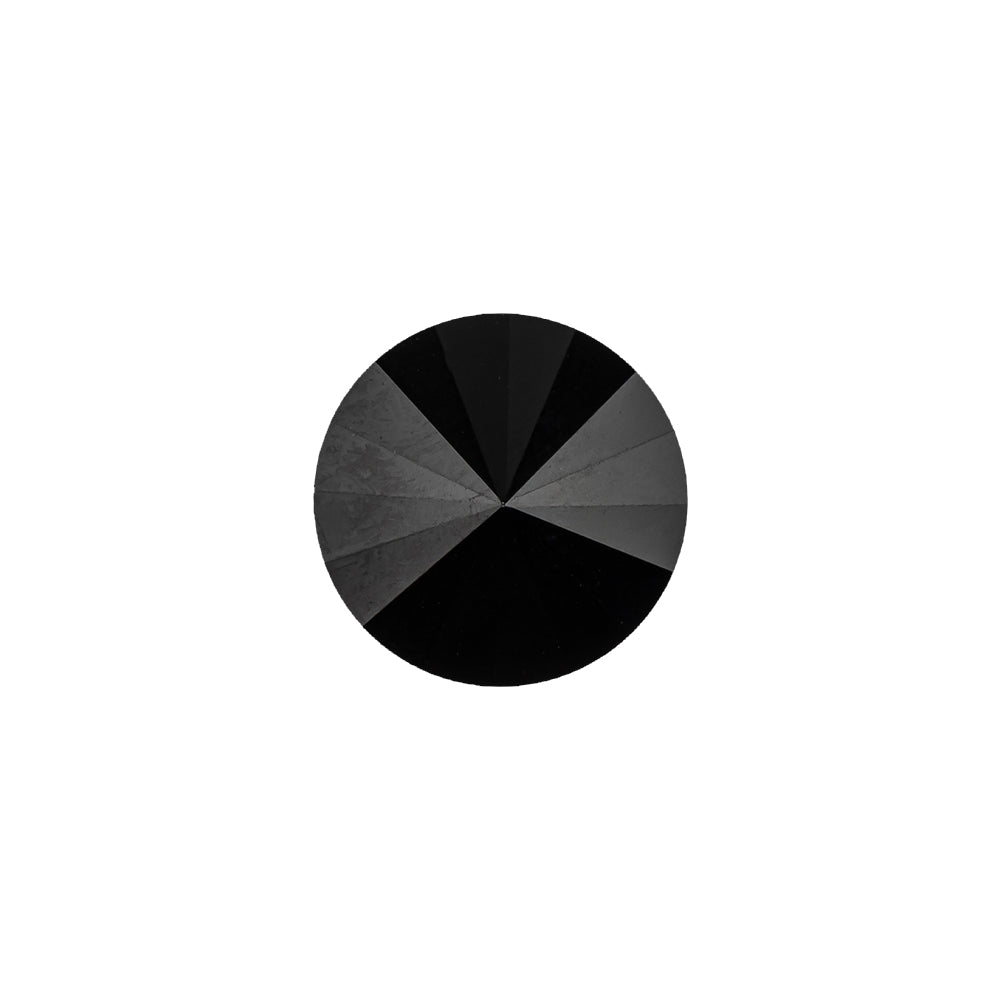 Vintage Swarovski Jet and Silver Cone-Shaped Shank Back Button - 22L/14mm