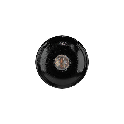 Vintage Gunmetal Floral Shank Back Glass Button - 28L/18mm Detail