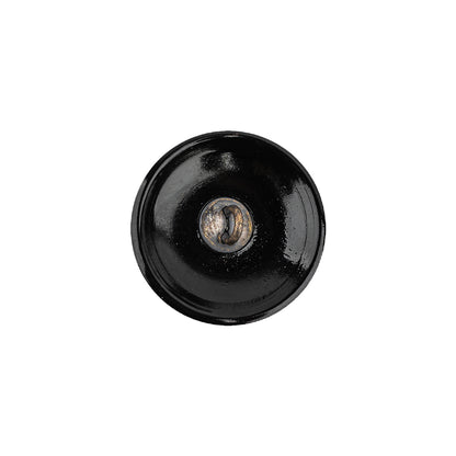 Vintage Gold and Black Floral Shank Back Glass Button - 28L/18mm Detail