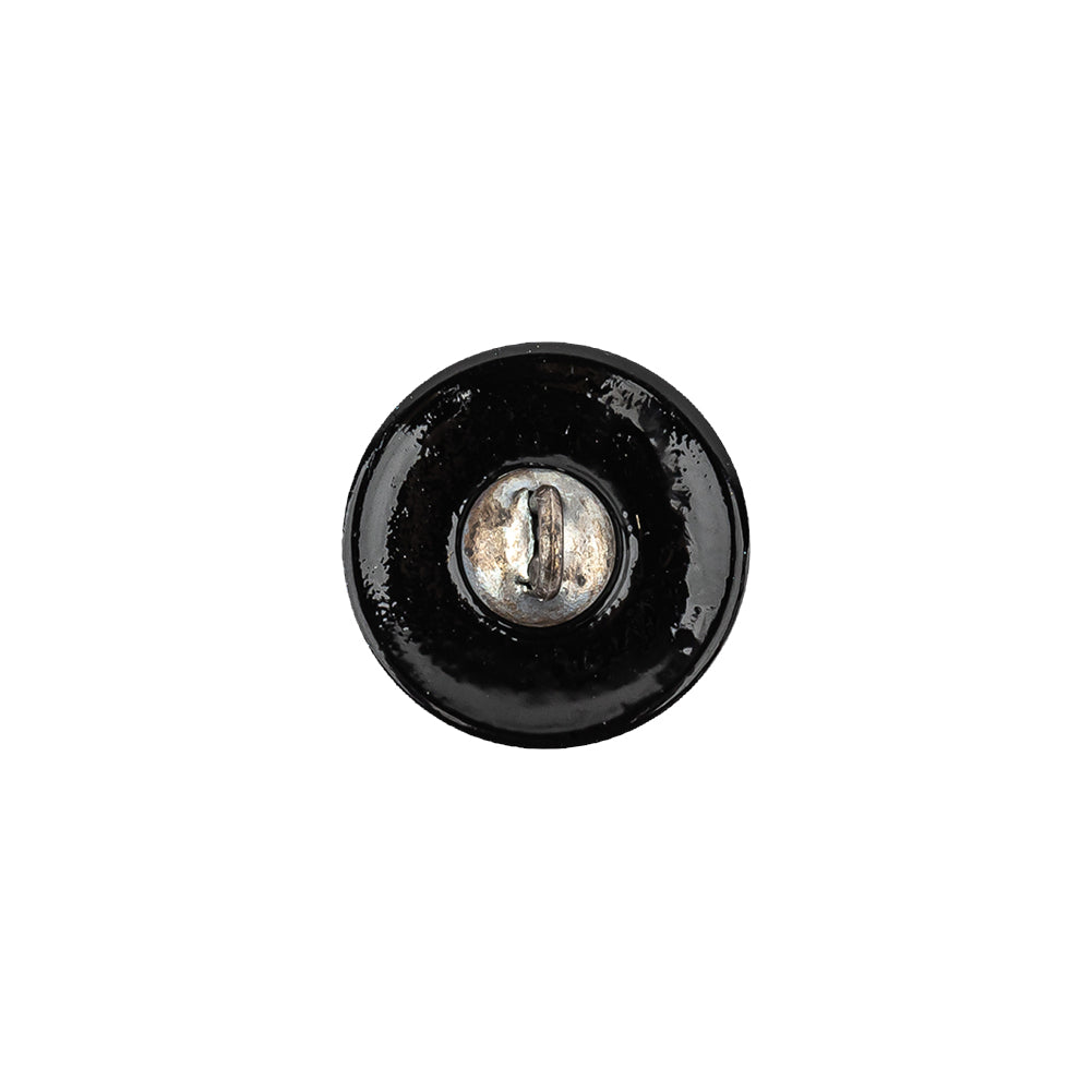 Vintage Blue Iris and Black Classical Shank Back Glass Button - 22L/14mm Detail