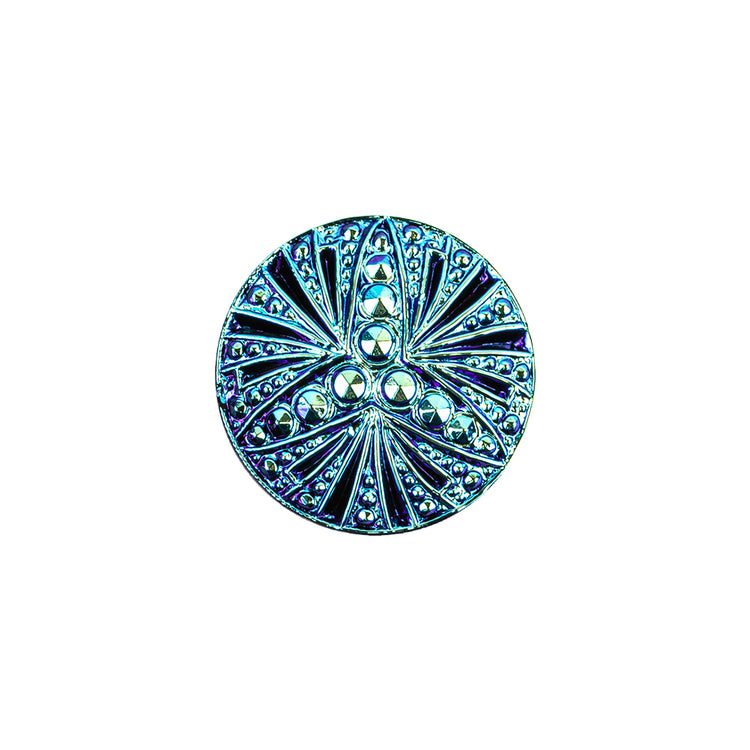 template--25130090922057__main-Vintage Blue Iris and Black Classical Shank Back Glass Button - 28L/18mm