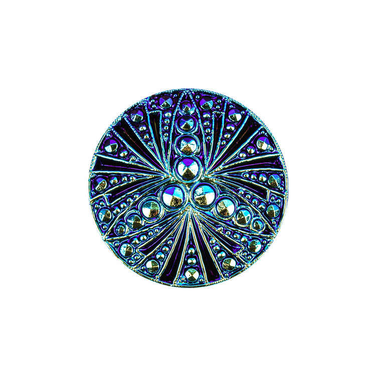 template--25130090922057__main-Vintage Blue Iris and Black Classical Shank Back Glass Button - 36L/23mm