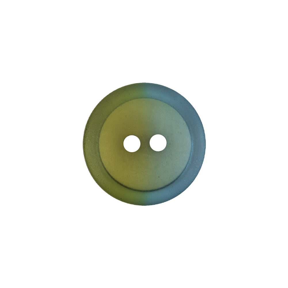 Italian Aqua Paradise and Lime 2-Hole Plastic Button - 28L/18mm Detail